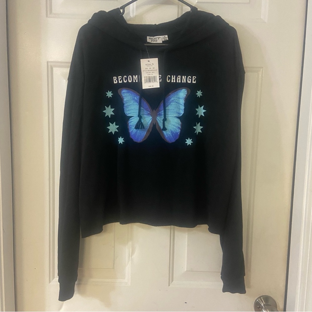 Mighty Fine Long Sleeve Become the Change Sweatshirt with Hood XLarge